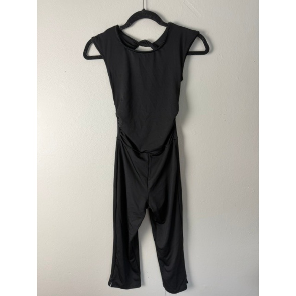 Fashion Nova Kelly Open Back Capri Jumpsuit Black PJA8966 XS NWT